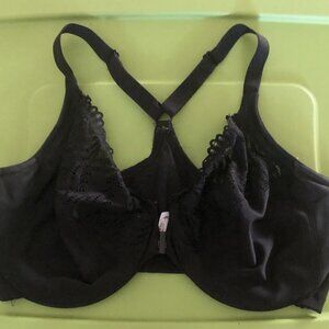 Glamorise Underwire Unlined Front closure racerback Full Cover Bra Sz 34C #E7708